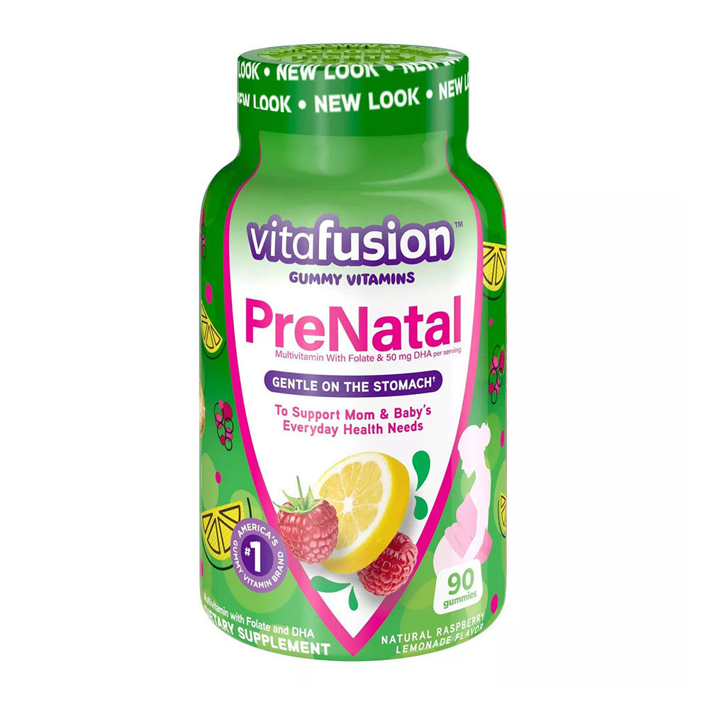Vitafusion Prenatal Dha And Folic Acid Gummy Vitamins, Berry Leamon And Cherry, 90 Ea